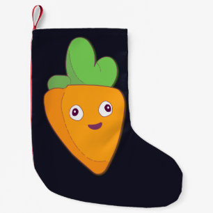 Meia De Natal Pequena Feliz Carrot Face Superior 🥕