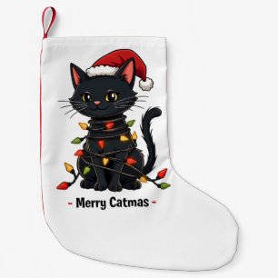 Meia De Natal Pequena Feliz Catmas Engraçado Natal Felino, Pão de Gato