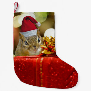Meia De Natal Pequena Feliz Chipmunk Feliz Natal