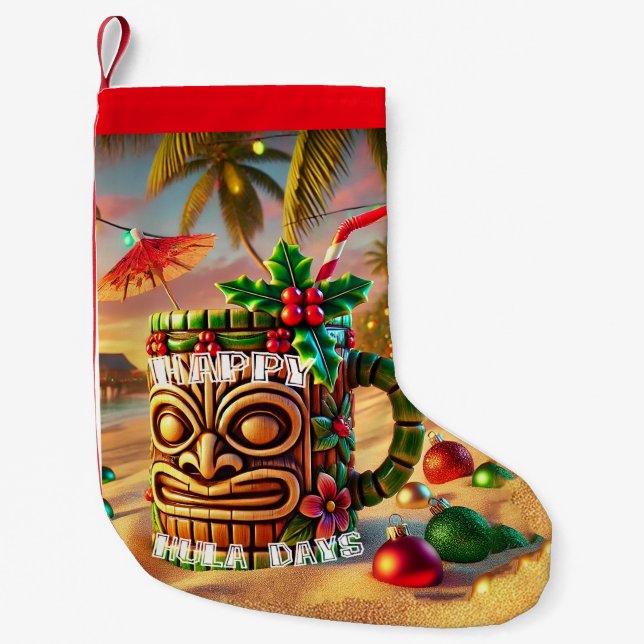 Meia De Natal Pequena Feliz Dia de Hula (Frente)