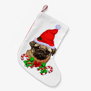 Meia De Natal Pequena Feliz do Natal do Pug