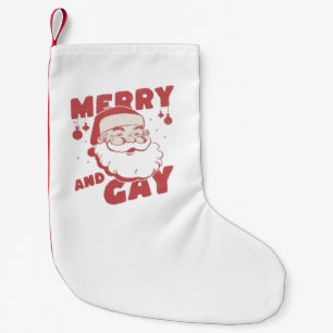 Meia De Natal Pequena Feliz e Alegre Natal LGBTQ Diversão e Orgulho