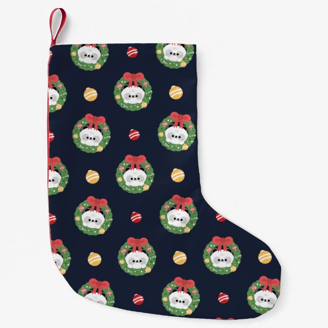 Meia De Natal Pequena Feliz e Simples Feliz Natal (Frente)
