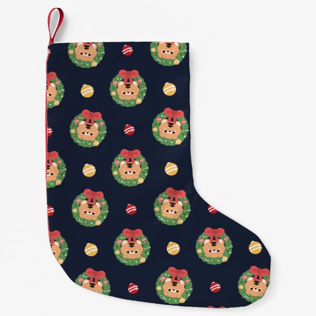 Meia De Natal Pequena Feliz e Simples Feliz Natal (Frente)