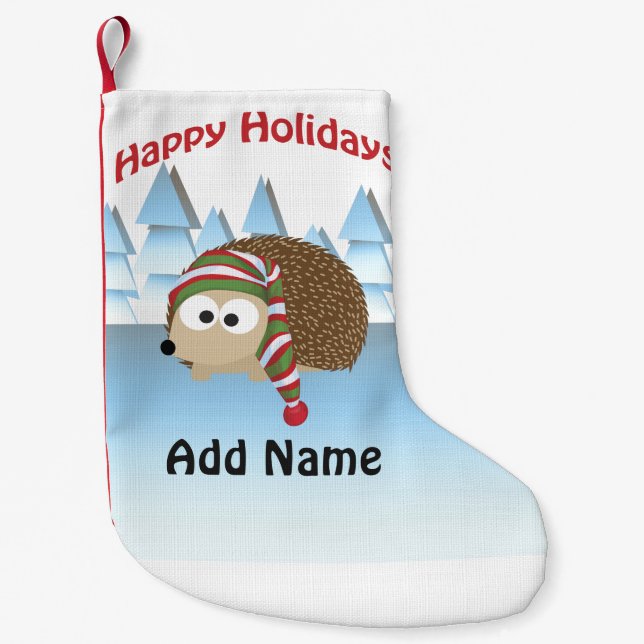 Meia De Natal Pequena Feliz Férias! Nevoeiro (Frente)