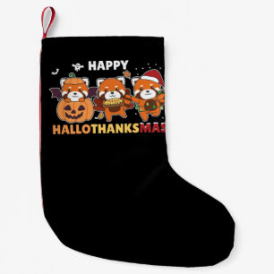 Meia De Natal Pequena Feliz Hallothanksmas Pandas Christmas Red Panda