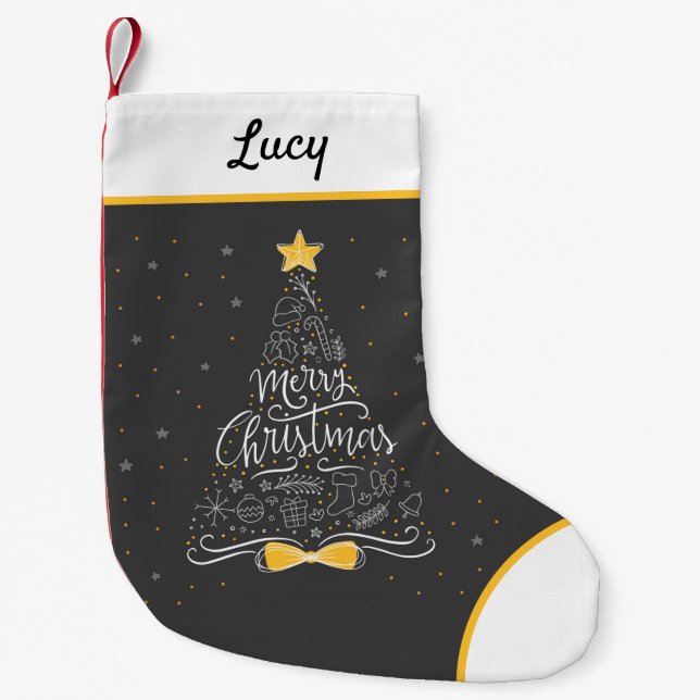 Meia De Natal Pequena Feliz Natal (Frente)