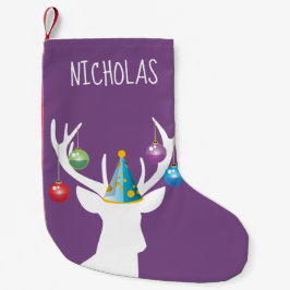 Meia De Natal Pequena Feliz Natal Aniversário Deer Stocks