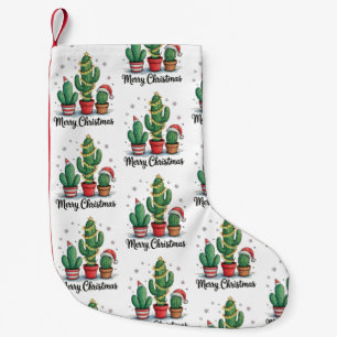 Meia De Natal Pequena Feliz Natal Cacto Árvore Festivo Luzes de Natal