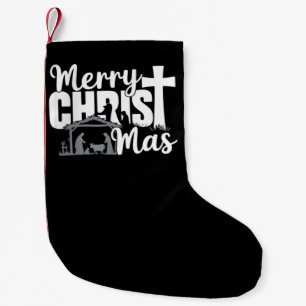 Meia De Natal Pequena Feliz Natal Cristão Jesus Família Natal