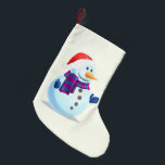 Meia De Natal Pequena Feliz Natal de Snowman<br><div class="desc">Feliz Snowman - Feliz Natal</div>