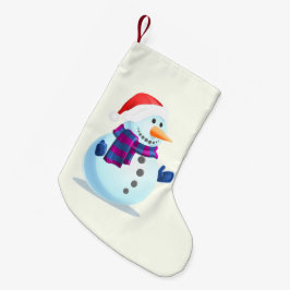 Meia De Natal Pequena Feliz Natal de Snowman