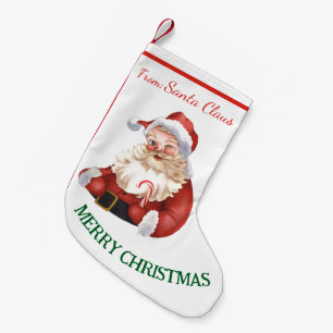 Meia De Natal Pequena Feliz Natal De Vintage Santa Claus
