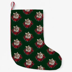 Meia De Natal Pequena Feliz Natal Gato Maine Coon