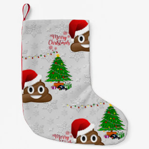 Meia De Natal Pequena feliz natal poo emoji stocking