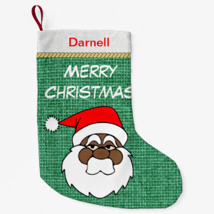 Meia De Natal Pequena Feliz Natal preto do papai noel