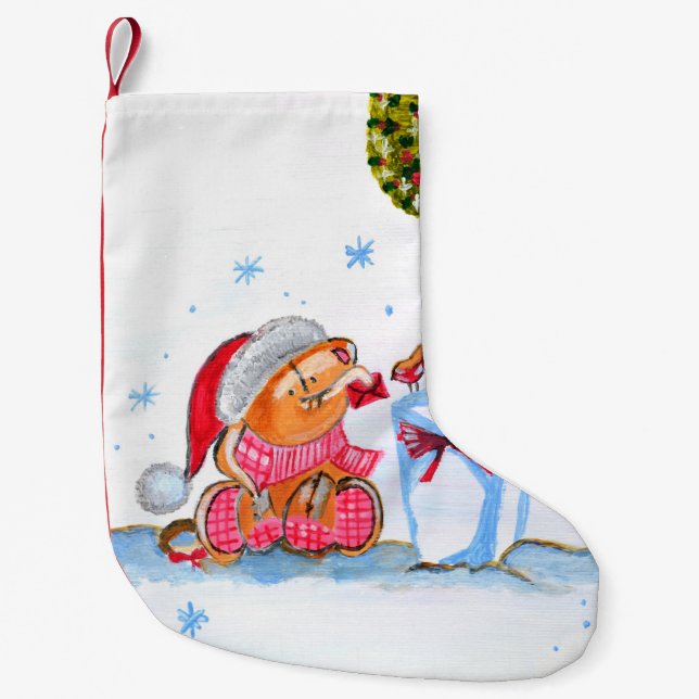 Meia De Natal Pequena Feliz Natal Stocks (Frente)