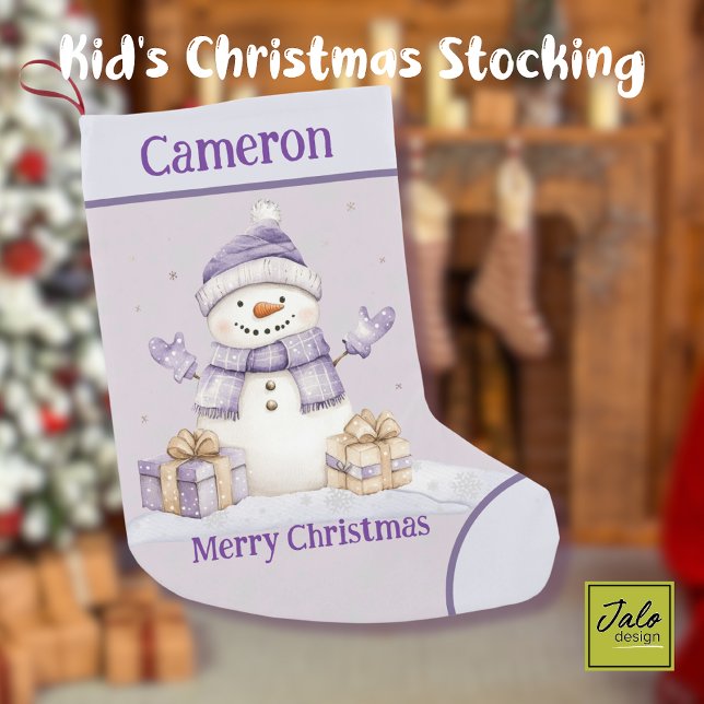 Meia De Natal Pequena Feliz Neve Roxo Bonito Apresenta Feliz Natal (Criador carregado)