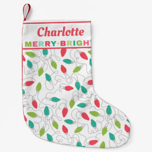 Meia De Natal Pequena Feliz + Parada de Natal Personalizada Brilhante