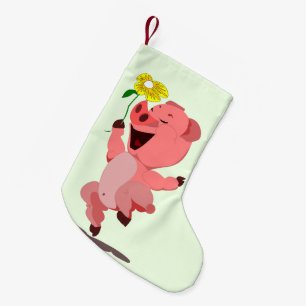 Meia De Natal Pequena Feliz Piggy