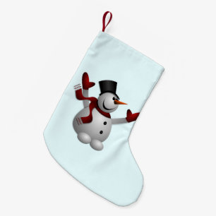 Meia De Natal Pequena Feliz Snowman - Feliz Natal -