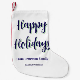 Meia De Natal Pequena Felizes feriados azuis na moda