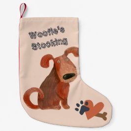 Meia De Natal Pequena Feriado de Cachorro Encolhido