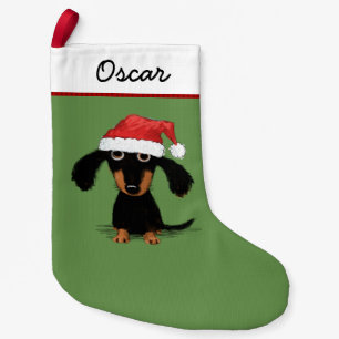 Meia De Natal Pequena Feriado de Cão Engraçado, Dachshund Engraçado