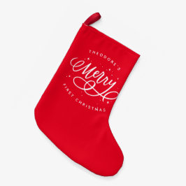 Meia De Natal Pequena Feriado de Feliz de Script Sparkly