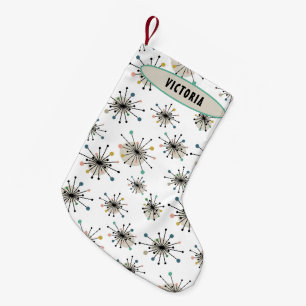 Meia De Natal Pequena Feriado de Inicialização com Meio século de Nome M