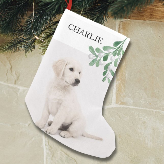 Meia De Natal Pequena Feriado de Natal de Pet Dog de Nome Personalizado (Criador carregado)