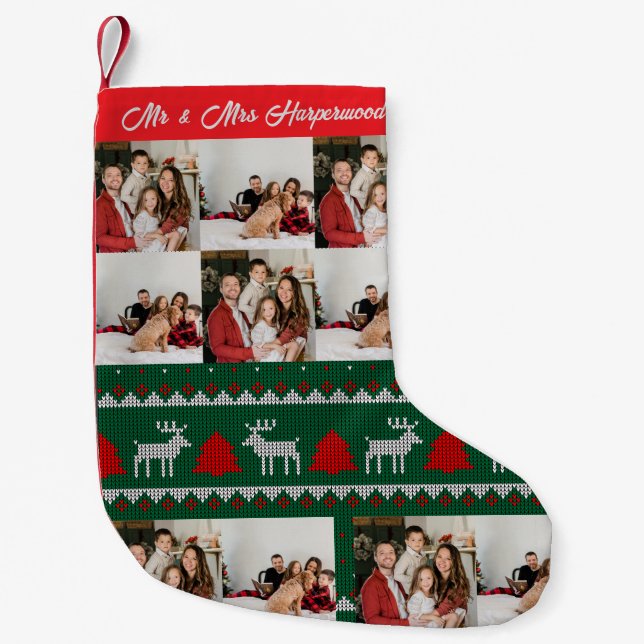 Meia De Natal Pequena Feriado de Natal Elegante Ugly Sweater (Frente)