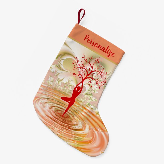 Meia De Natal Pequena Feriado de Natal Zen Yoga (Frente (Pendurada))