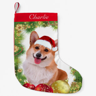 Meia De Natal Pequena Feriado do Corgi