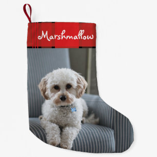 Meia De Natal Pequena Feriado do Flanel Vermelho Pet de Cachorro Persona