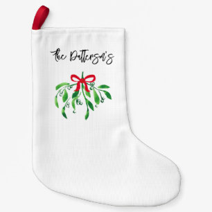 Meia De Natal Pequena Feriado Natal Mistletoname Festivo Me Beija