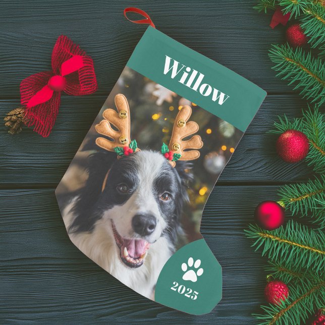 Meia De Natal Pequena Feriado Personalizado de Foto em Pet (Criador carregado)