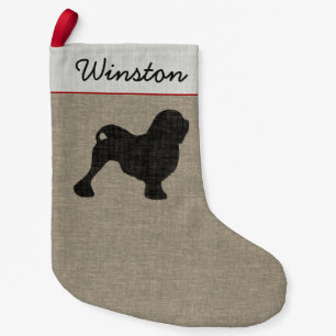 Meia De Natal Pequena Feriado Personalizado de Lowchen Dog