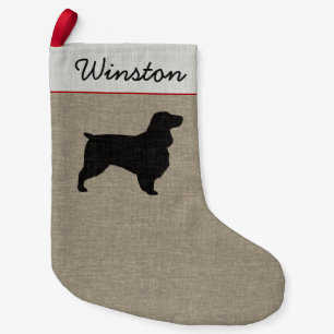 Meia De Natal Pequena Feriado Personalizado de Silhuette do Cachorro de