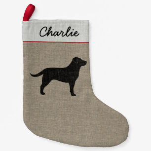 Meia De Natal Pequena Feriado personalizado do cão de Labrador silhueta