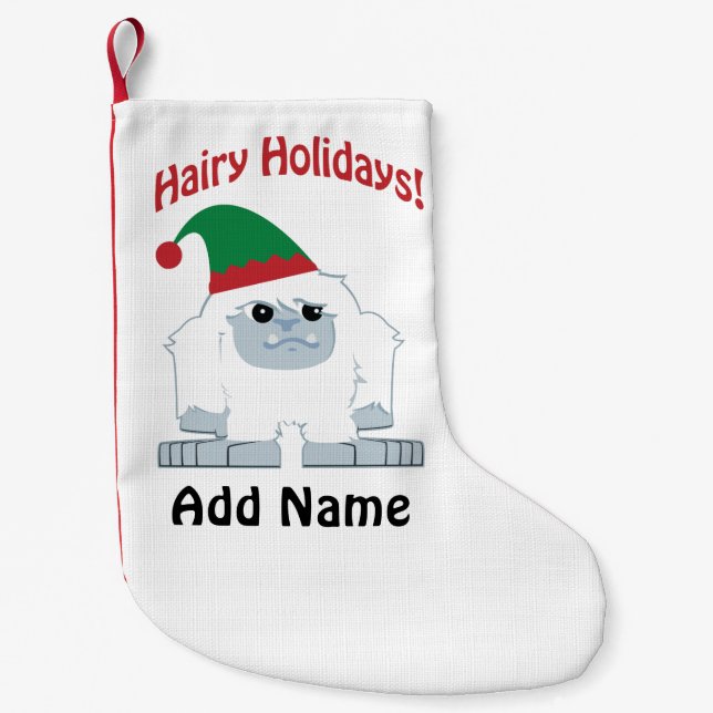 Meia De Natal Pequena Feriados de Leite! Natal Yeti (Frente)