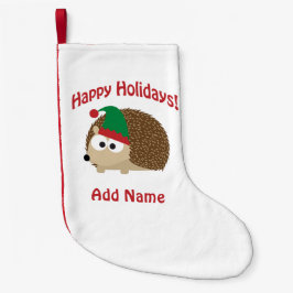 Meia De Natal Pequena Feriados Felizes Personalizáveis! Hedgehog elf