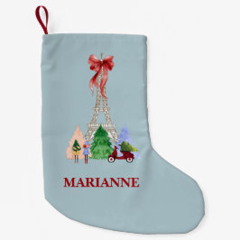 Meia De Natal Pequena Férias na Torre Eiffel de Paris na França
