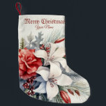 Meia De Natal Pequena Férias Vermelhas Brancas de Natal Elegantes<br><div class="desc">Férias Vermelhas Brancas de Natal Férias Elegantes Pequenas Férias de Natal. Único,  bonito,  na moda design. Fácil de ser personalizado. O estilo,  o tamanho e as cores da fonte podem ser alterados. Itens correspondentes estão disponíveis.</div>