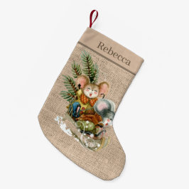 Meia De Natal Pequena FesNatal País Camundongos Feriado Apelido