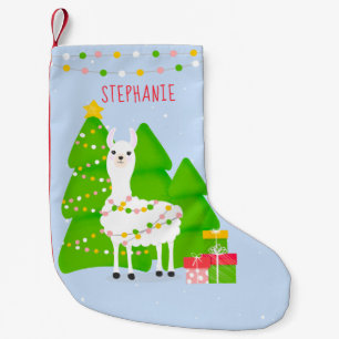 Meia De Natal Pequena Festivo Llama Natal pequeno estoque de Natal