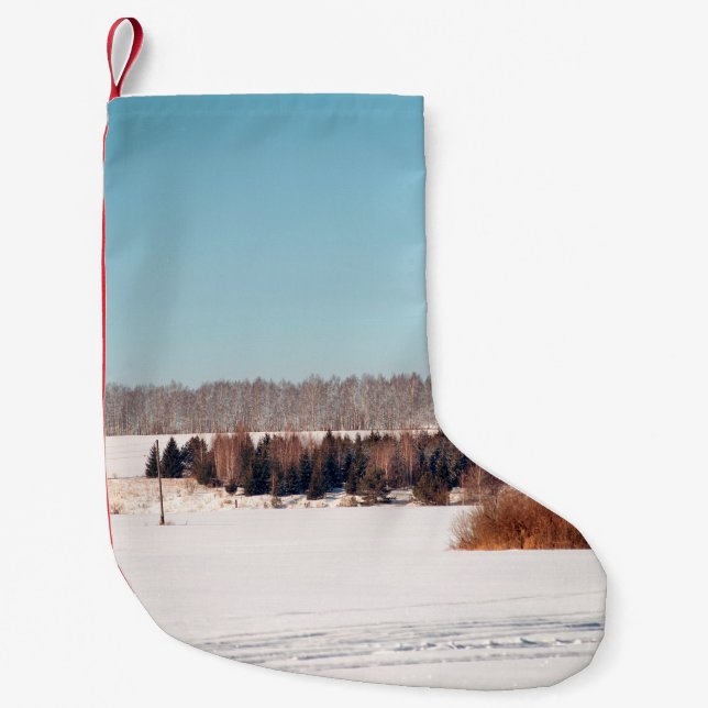 Meia De Natal Pequena Fields and forests of central Russia. architecture (Frente)