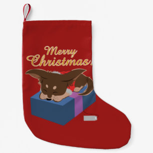 Meia De Natal Pequena Filhote de cachorro atual
