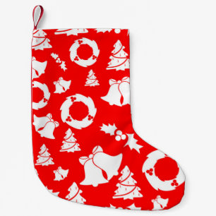 Meia De Natal Pequena Fios de Árvore de Natal Vermelho