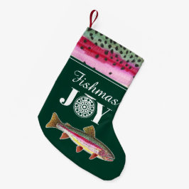 Meia De Natal Pequena FISHmas JOY Rainbow Trout Pescar